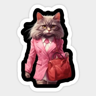 A cat minding his own business Sticker